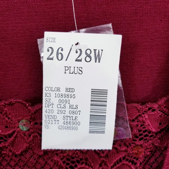 Fashion Bug Burgundy Sweater w/Sequins - NWT - Picture 6 of 6